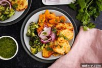 Roasted Halloumi & Vibrant Veggies Sheet Pan Dinner