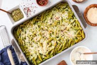 Cheesy Pesto Pasta Bake