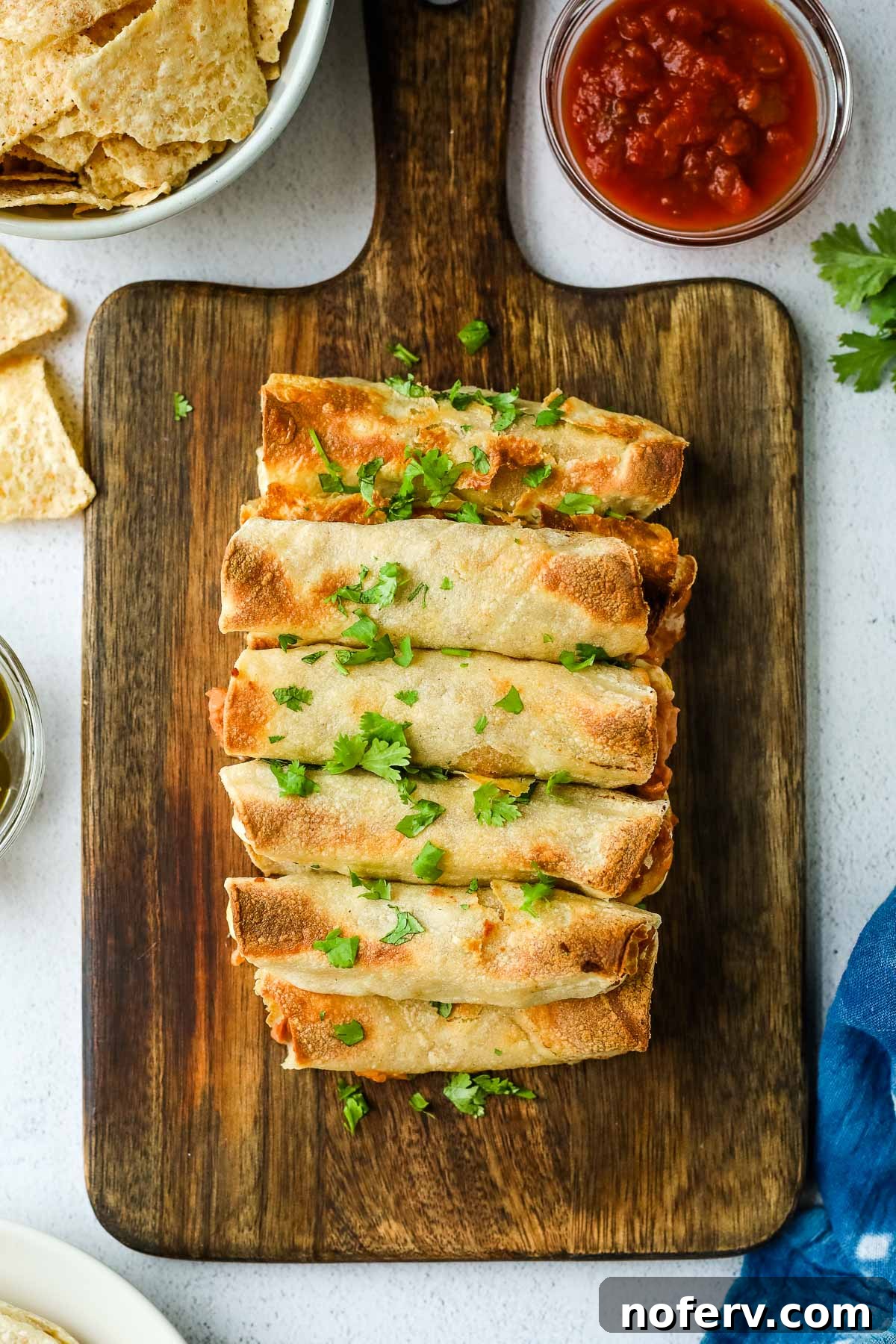 Crispy Vegetarian Taquitos with a Side of Guacamole