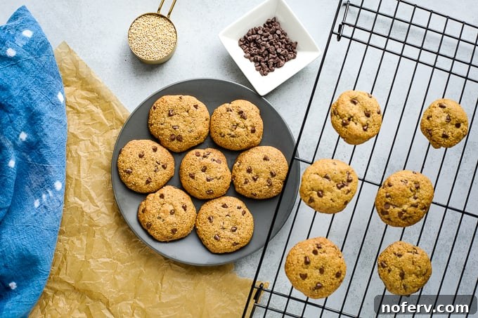Quinoa Flour Cookies, a healthy and irresistible alternative to chocolate chip cookies, with a delightful nutty flavor.