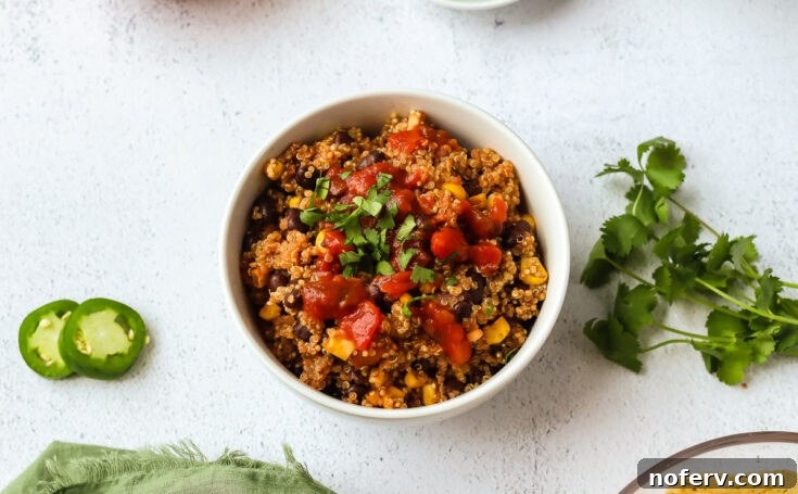 Instant Pot Mexican Quinoa, an easy 'dump and go' recipe for a quick and flavorful dinner.