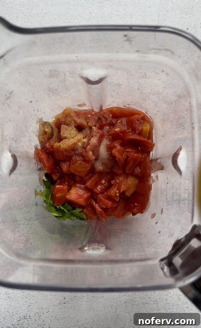 All ingredients in blender