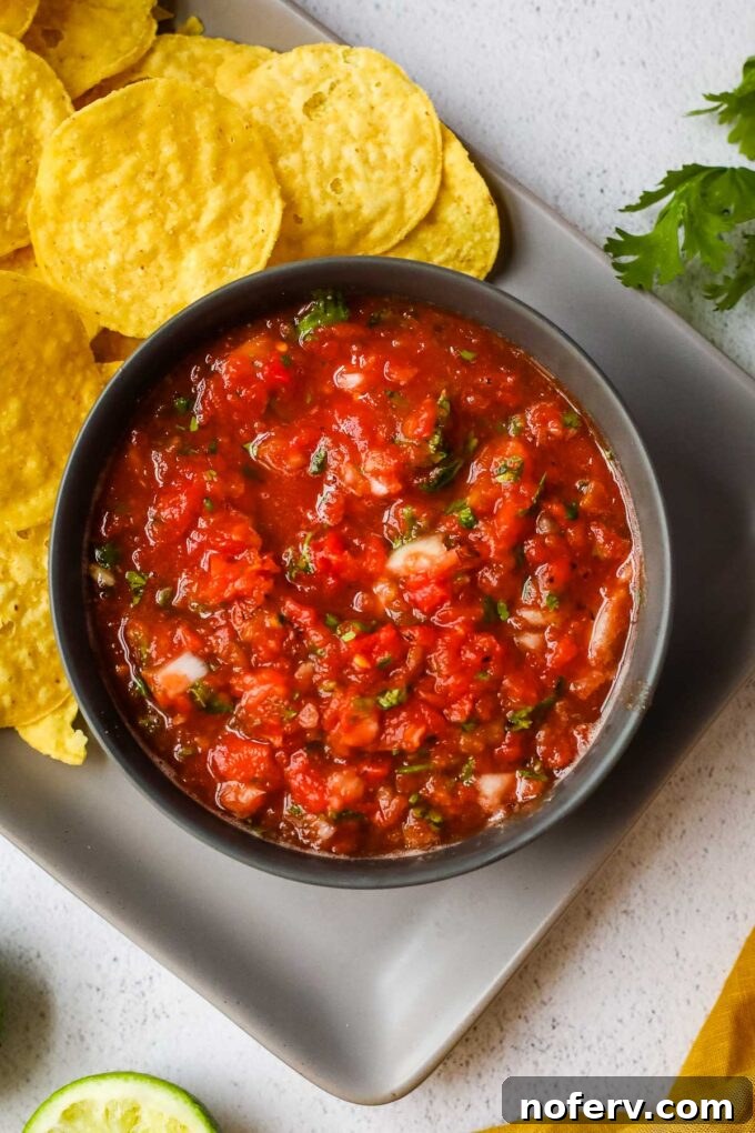 Blender Salsa served with chips
