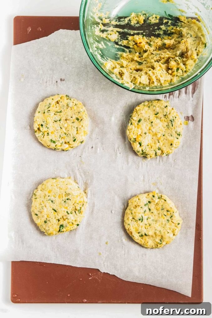 Golden Chickpea Burger Delights 8 Six perfectly formed chickpea burger patties.