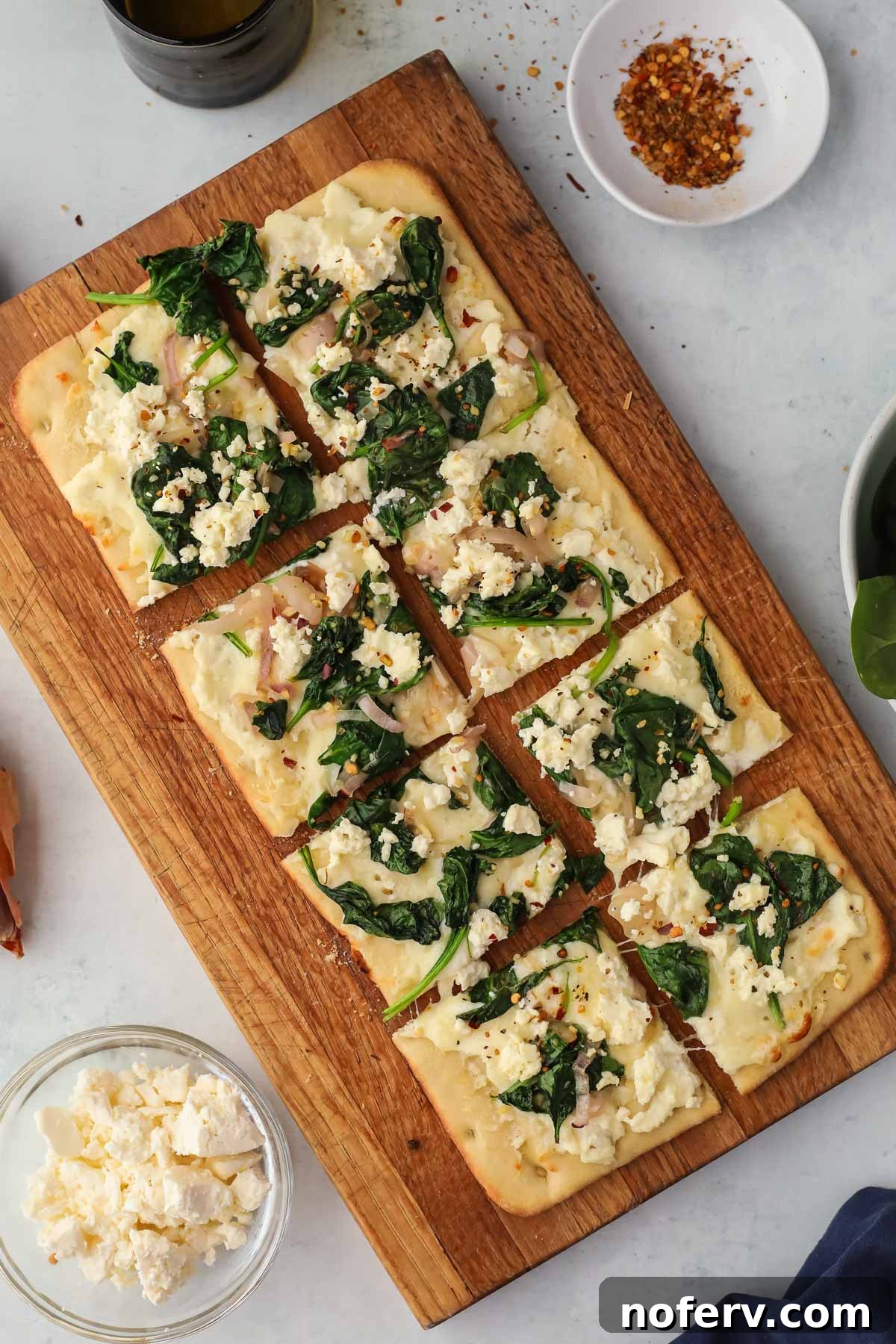 Delicious Spinach and Feta Flatbread, perfect for a quick dinner or appetizer