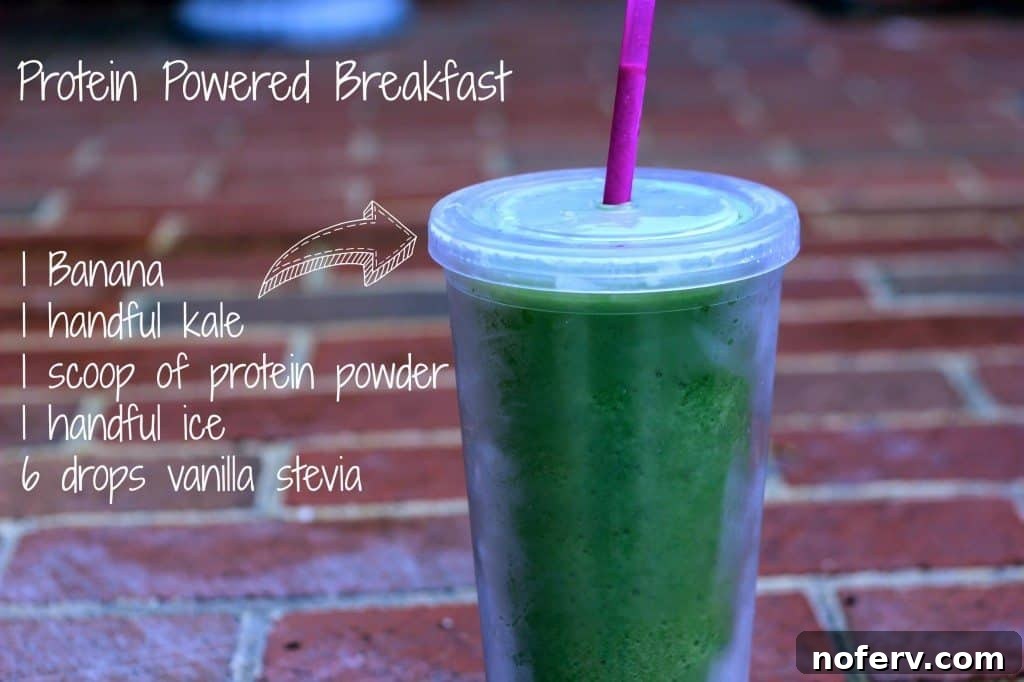 Energizing green protein smoothie for a healthy breakfast