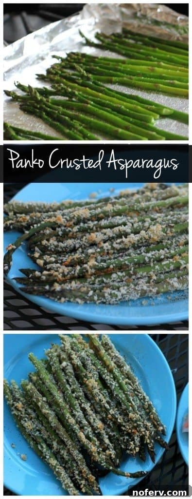 This panko crusted asparagus is the perfect easy summer side dish! Fresh asparagus with a crunchy panko coating!