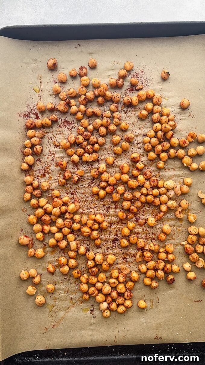 Draining and seasoning chickpeas