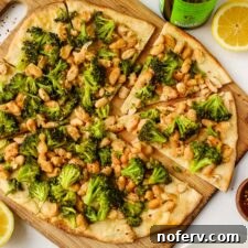 Vegan Broccoli Pizza slice on a plate
