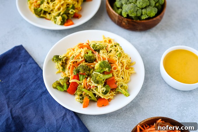 15 Minute Yellow Curry Noodles with customizable vegetables