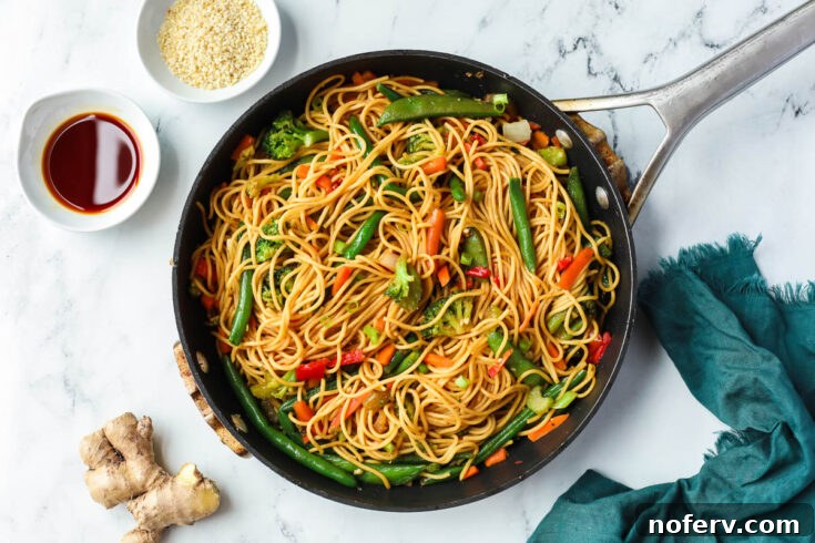 Easy Vegetable Lo Mein with homemade sauce