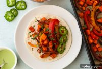 Sweet Potato Fajitas with Bell Peppers and Cilacha Lime Sauce