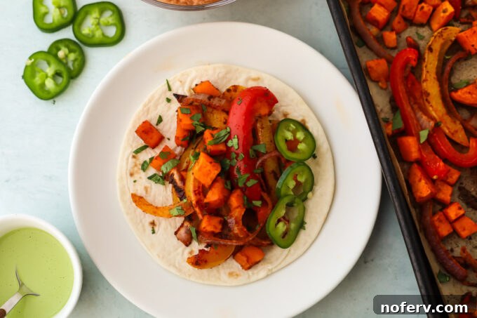 Sweet Potato Fajitas with Bell Peppers and Cilacha Lime Sauce 7 Sweet Potato Fajitas