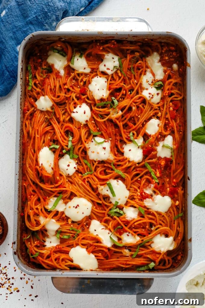 Baked Spaghetti Ready in 5 Minutes 4 Close-up of cheesy baked spaghetti
