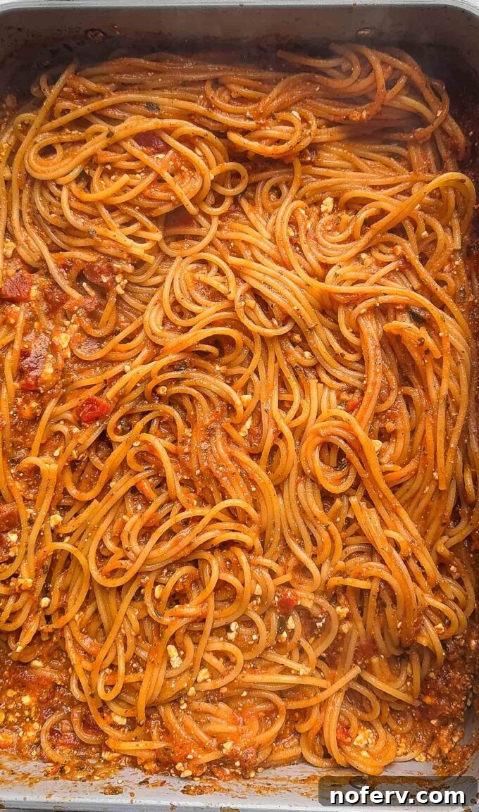 Baked Spaghetti Ready in 5 Minutes 8 Baked spaghetti cooking in the oven