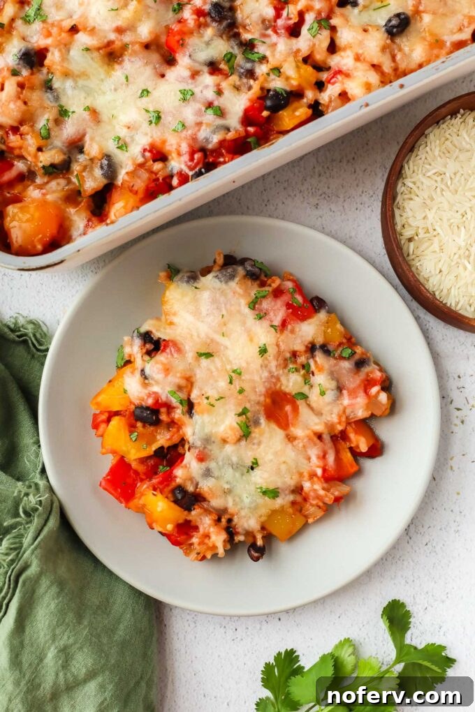 Dump-and-Bake Vegetarian Stuffed Pepper Casserole 2 Vegetarian Stuffed Pepper Casserole