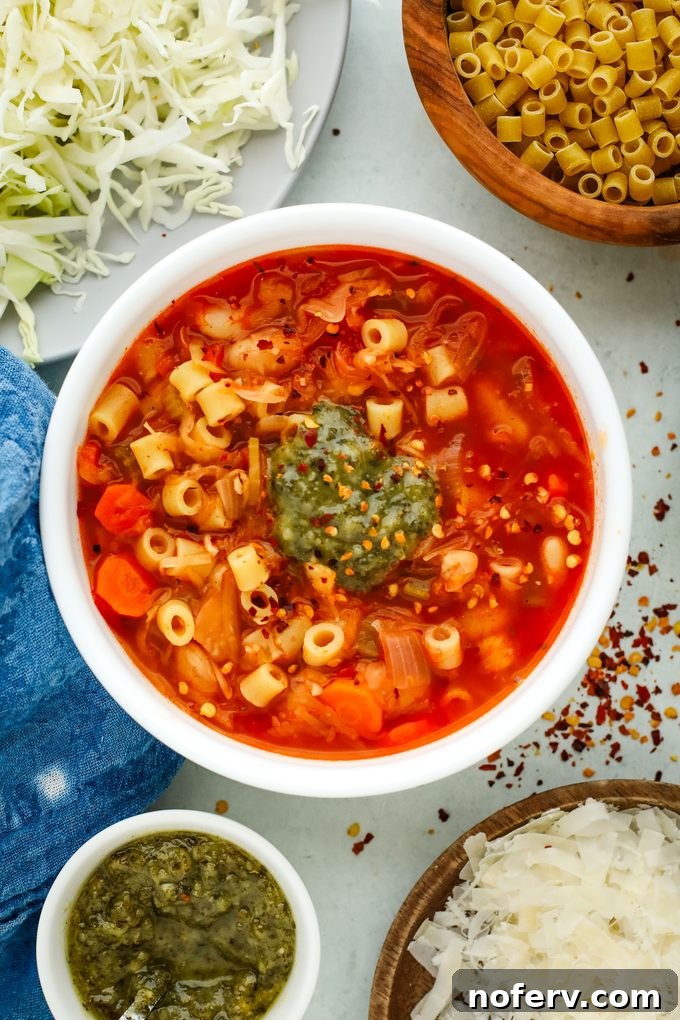 Winter Minestrone with Roasted Root Vegetables 4 ladle of minestrone