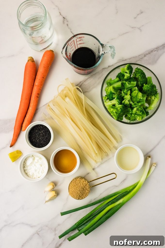 Sweet-Savory Teriyaki Rice Noodles with Veggies 3 Close-up teriyaki noodles