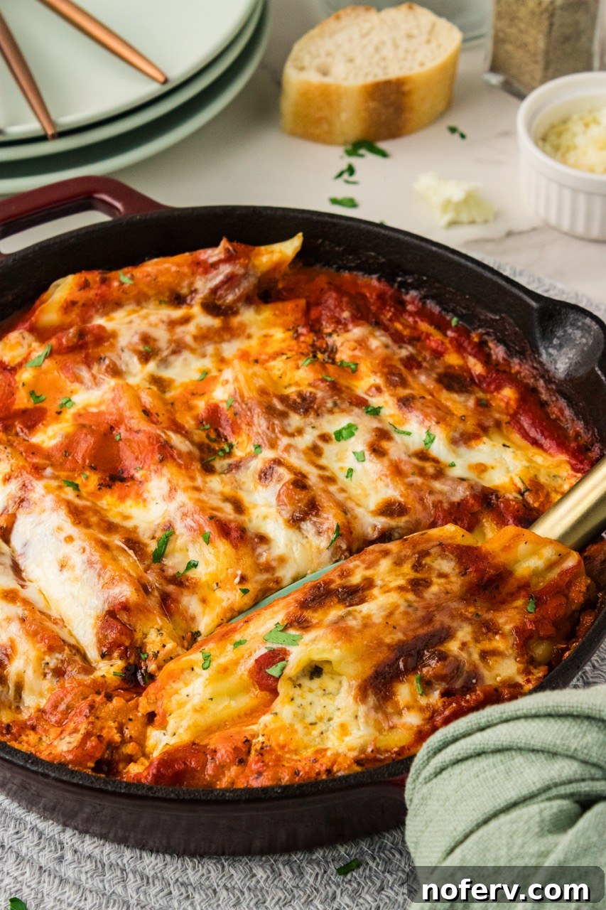 cheese manicotti plated