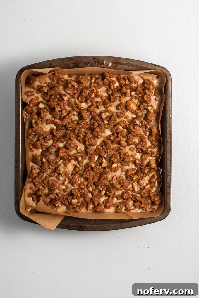 Banana Coffee Cake Recipe with Cinnamon Streusel 10 Streusel on top