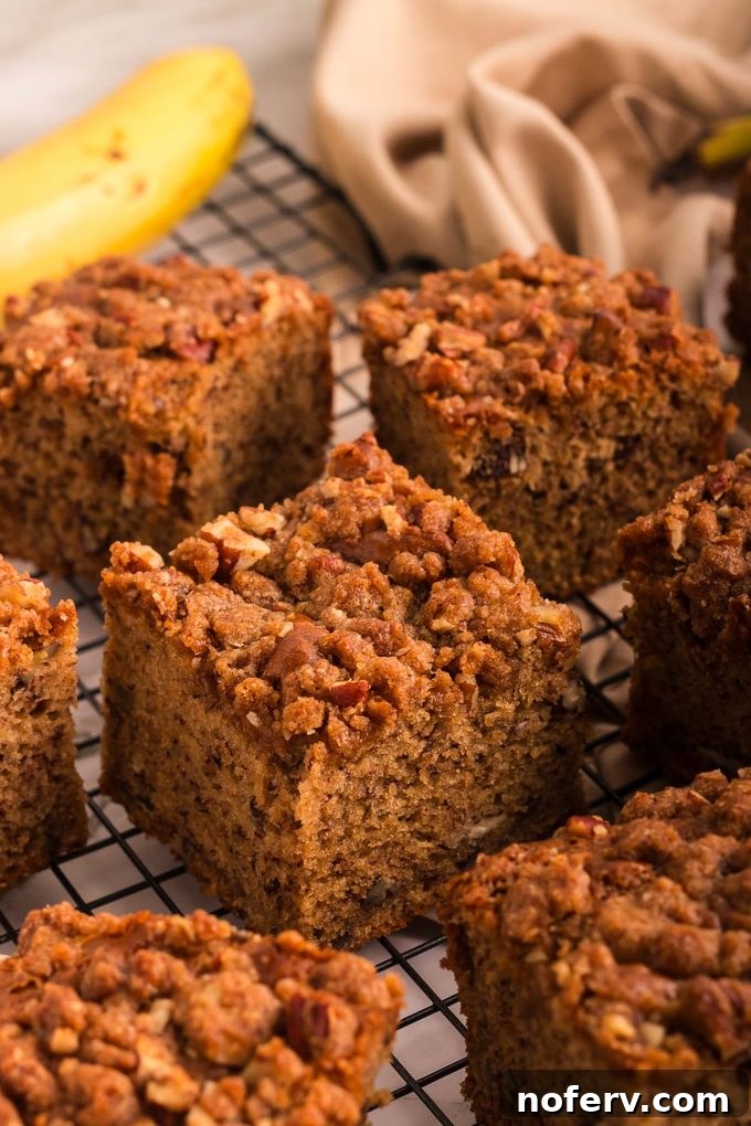 Banana Coffee Cake Recipe with Cinnamon Streusel 12 Sliced banana coffee cake