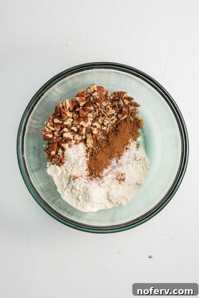 Banana Coffee Cake Recipe with Cinnamon Streusel 3 Streusel ingredients mixed