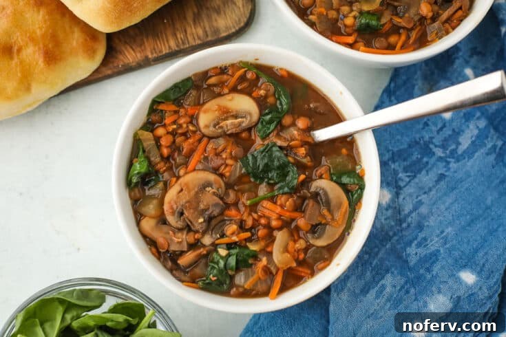 Mushroom Lentil Soup