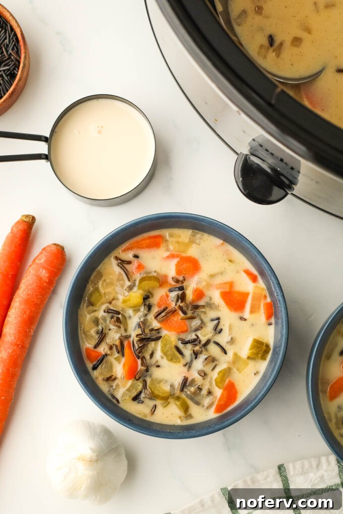 Creamy Slow Cooker Wild Rice Soup Recipe 2 Ingredients for slow cooker wild rice soup