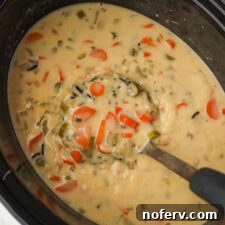 Creamy Slow Cooker Wild Rice Soup Recipe 5 Bowl ready to serve